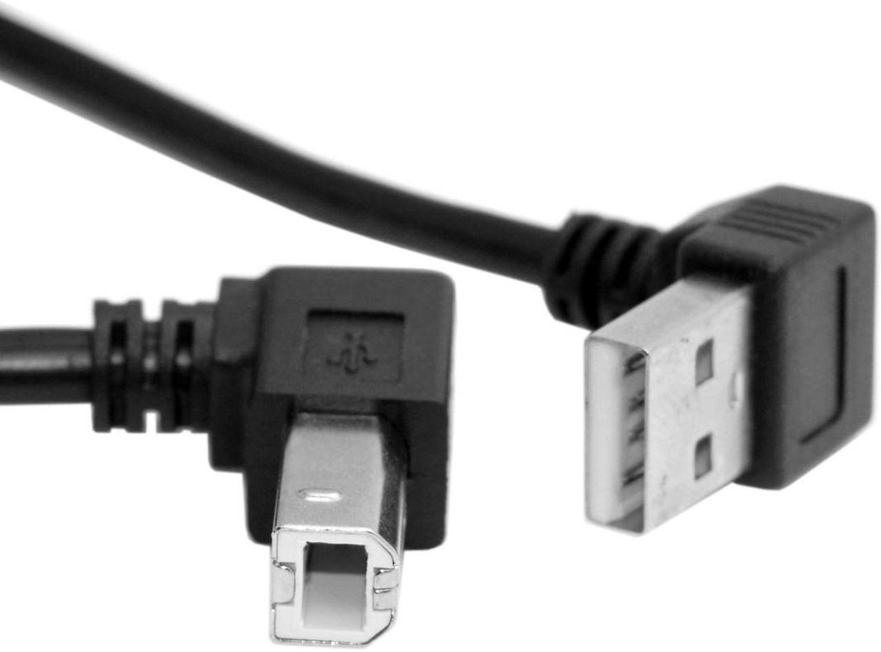 CYDZ -Cable CY Down Angled USB 2.0 A Male to B Male Up Angled 90 Degree Printer Scanner HDD Cable 35cm