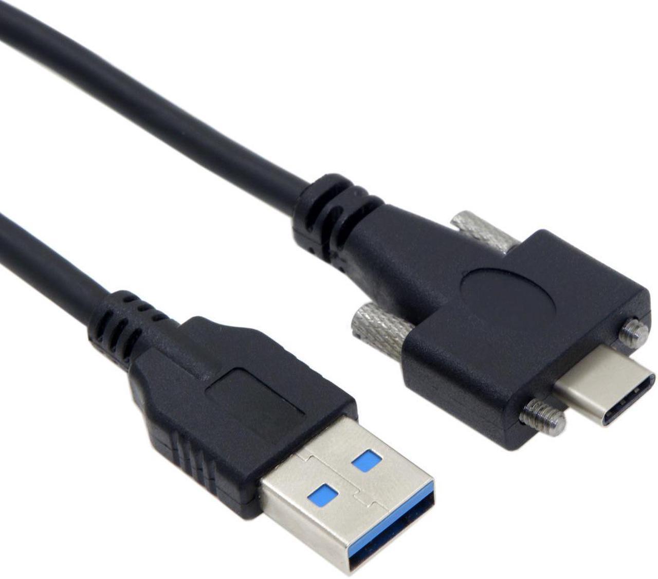 CYDZ  USB 3.1 Type-C Dual Screw Locking to Standard USB3.0 Data Cable 1.2m Panel Mount Type