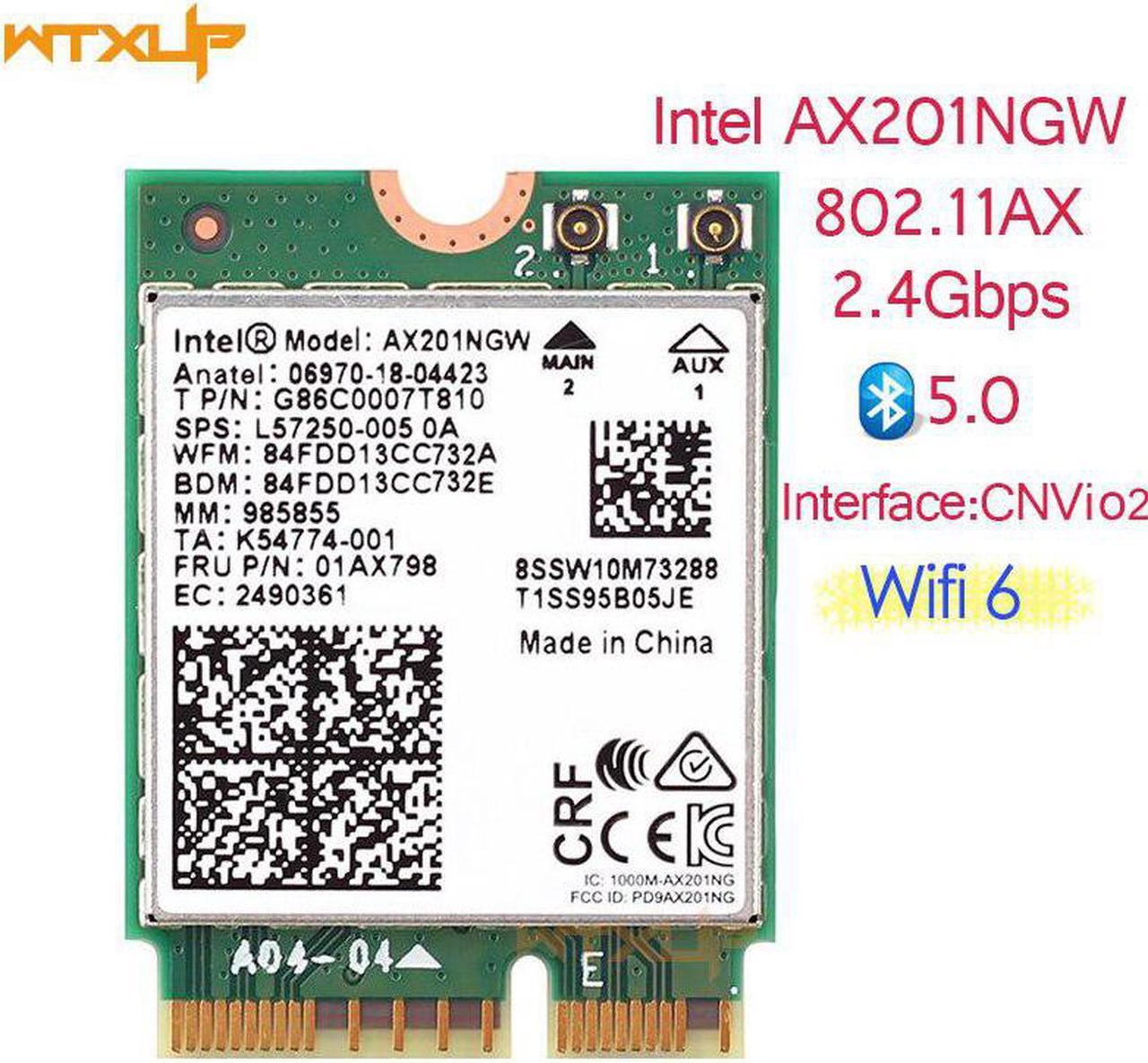 6  AX201 Bluetooth 5.0 Dual Band 2.4G/5G Wireless NGFF  Wifi Card AX201NGW 802.11ac/ax 2.4Gbps Wlan adapter