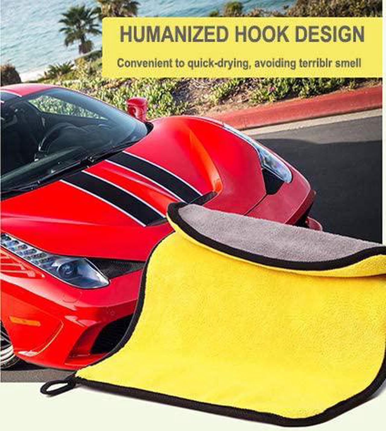 Alt view image 6 of 7 - ROME CARE 3 Pcs Extra Thick car Cleaning Rags - Super Absorbent Microfiber Towels for Cars/Detailing/Interior, Reusable-Microfiber Cleaning Cloth Dust Cloth, Lint Free Drying Towel Car Wash Towels