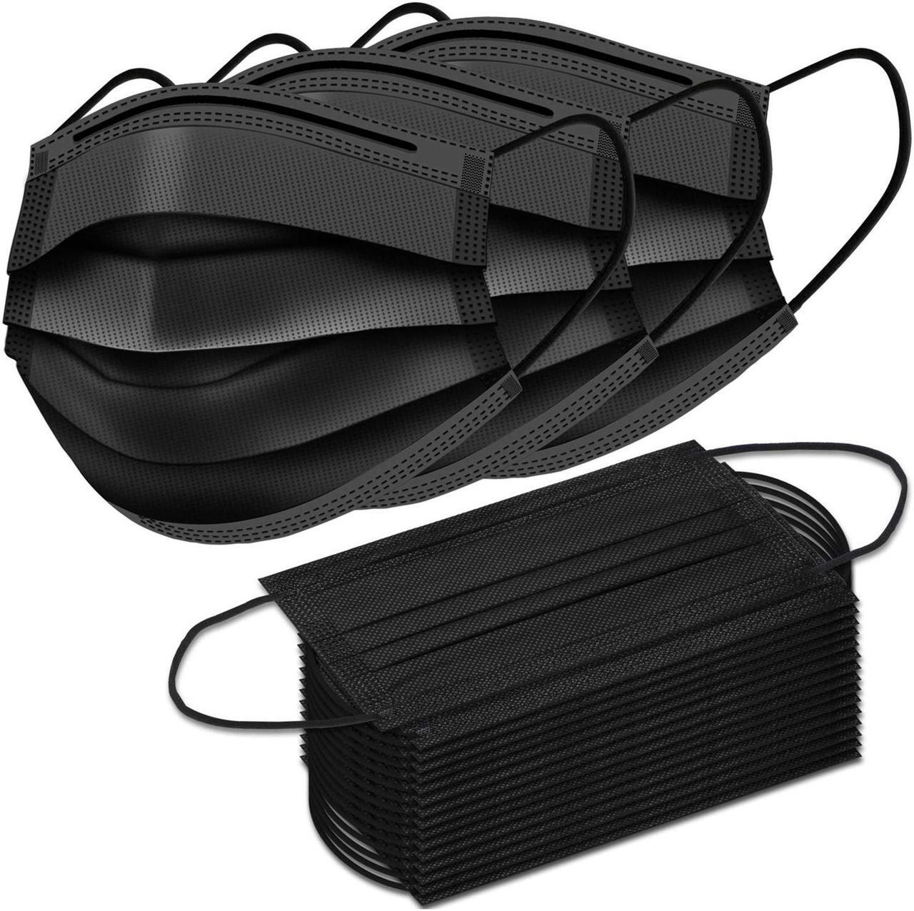 Main image of 200 Pcs Disposable Face Masks, 3 Ply Disposable Face Mask for Men & Women Black