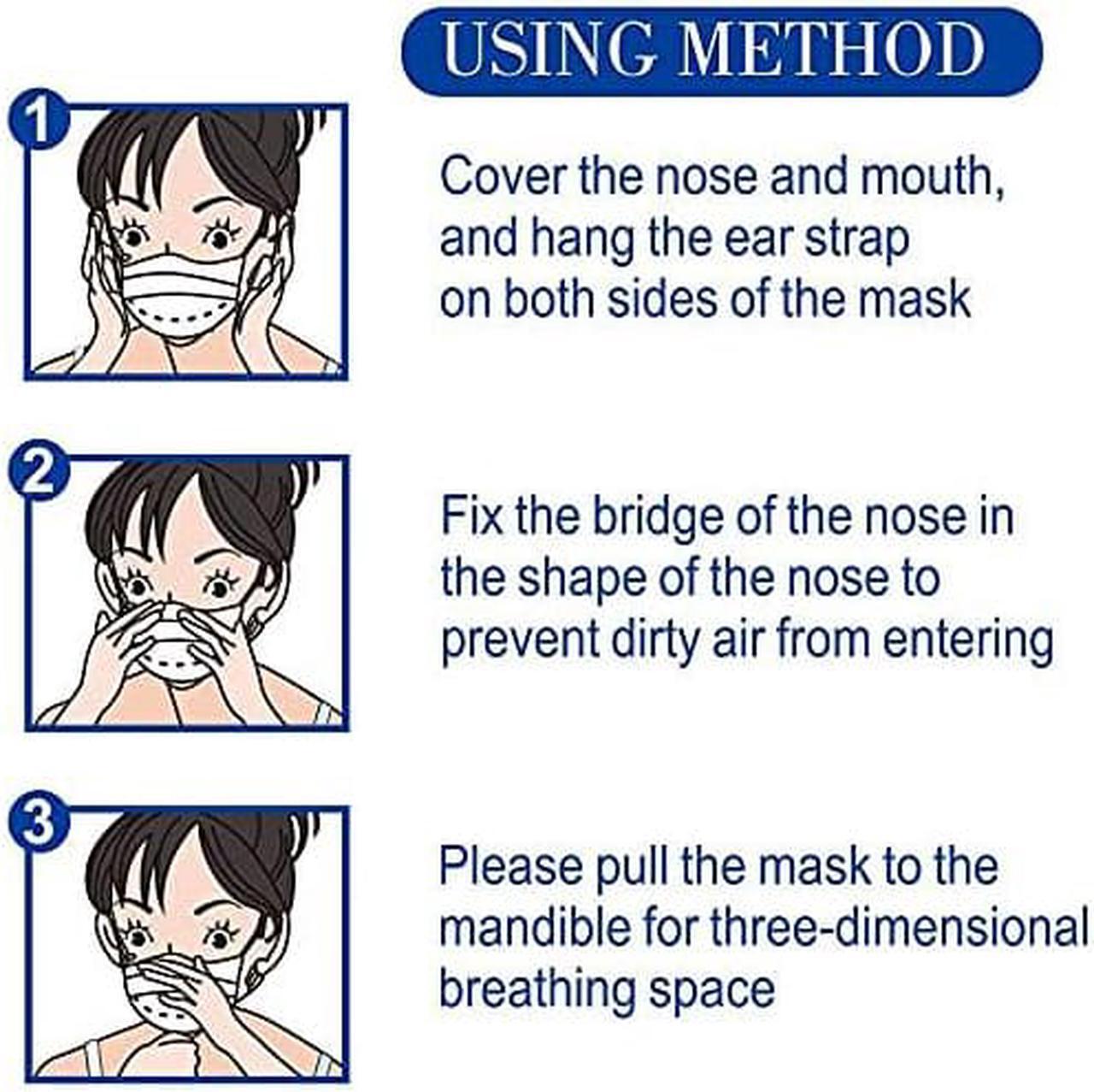 Alt view image 7 of 7 - 200 Pcs Disposable Face Masks, 3 Ply Disposable Face Mask for Men & Women Black