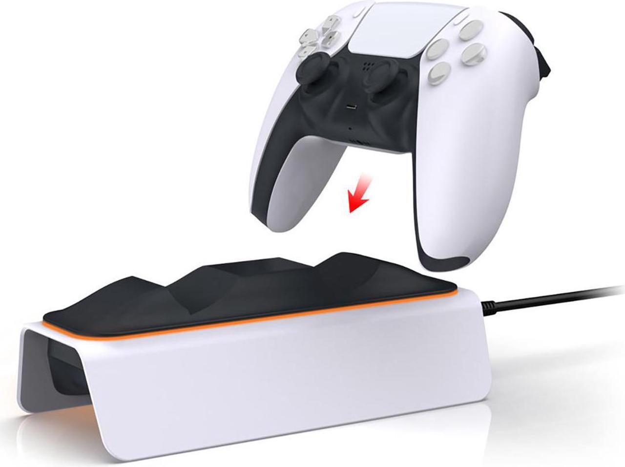 Alt view image 7 of 7 - ROME CARE PS5 Controller Charger, Fast Charging AC Adapter, Dualsense Charging Station Dock for Dual Playstation 5 Controllers with LED Indicator, White