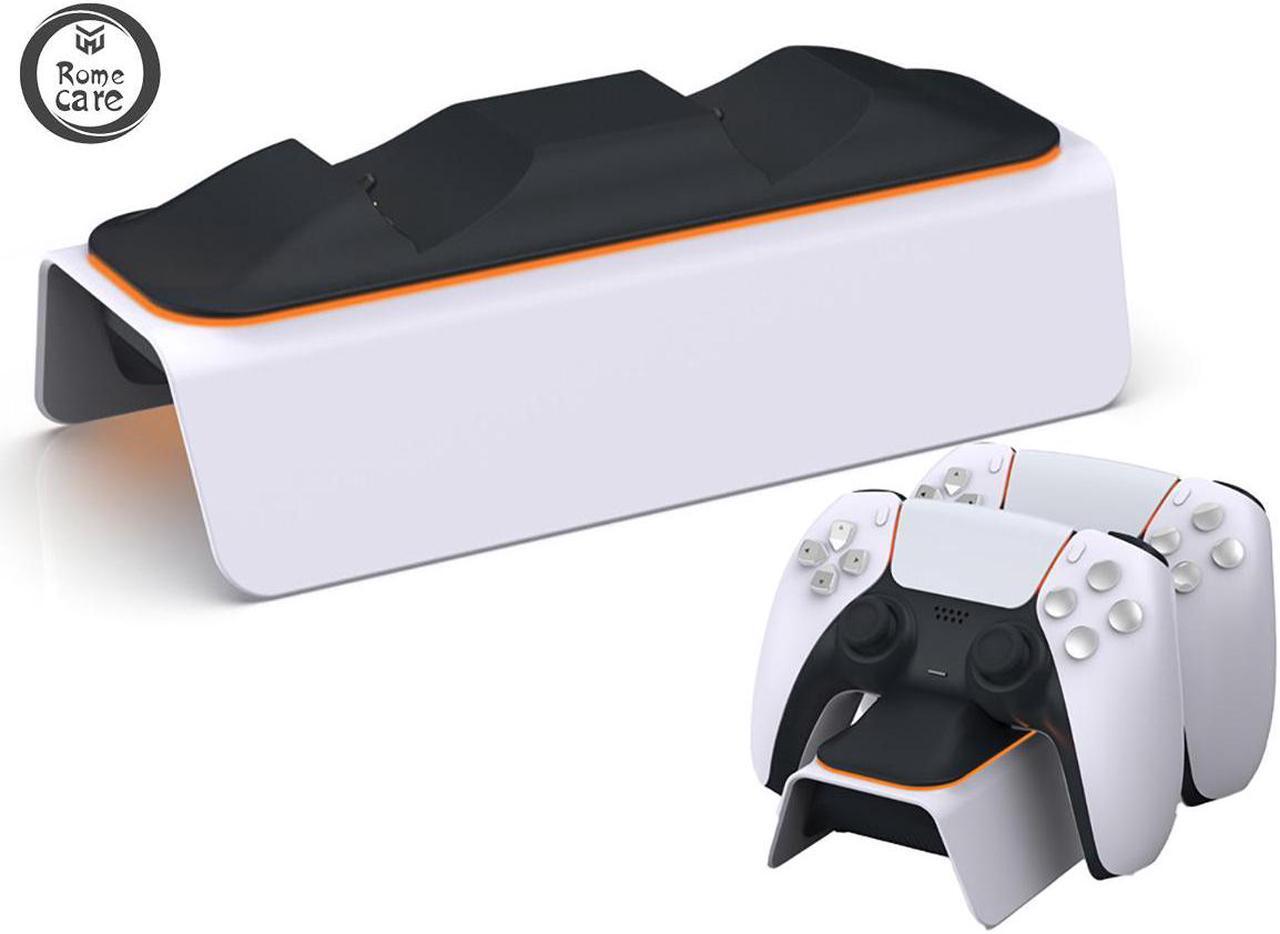 Main image of ROME CARE PS5 Controller Charger, Fast Charging AC Adapter, Dualsense Charging Station Dock for Dual Playstation 5 Controllers with LED Indicator, White