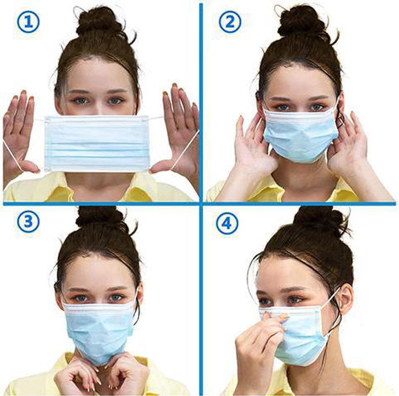 Alt view image 6 of 7 - ROME CARE 3 Layer Disposable Face Masks Made For Daily Use Protective Masks Blue 100pcs