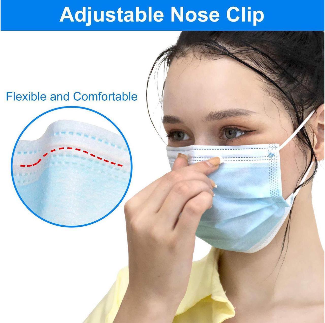 Alt view image 5 of 7 - ROME CARE 3 Layer Disposable Face Masks Made For Daily Use Protective Masks Blue 100pcs