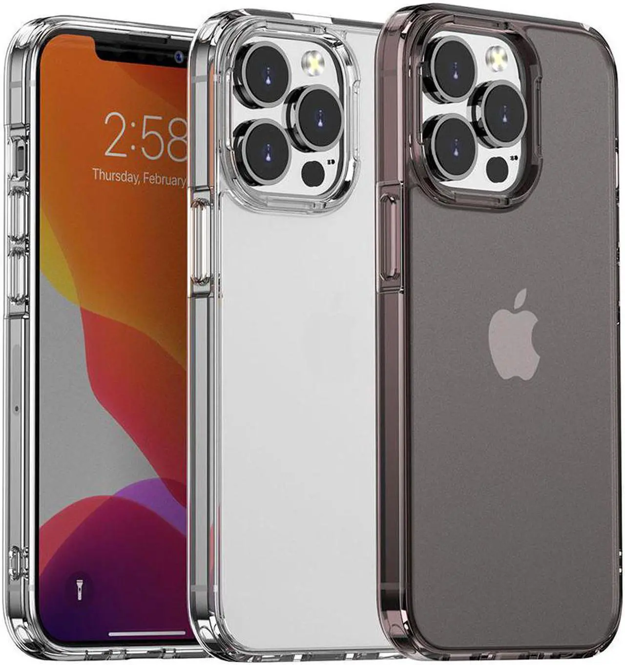 Alt view image 2 of 7 - ROME CARE Hard Case For iPhone 13 Series, iPhone Drop-Proof Case, Clear Phone Case, Scratch-Proof Protective Case For iPhone 13 Series(White)