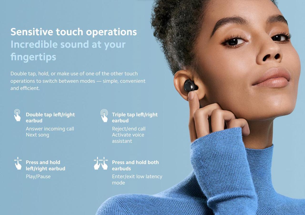 Alt view image 4 of 6 - Xiaomi True Wireless Earbuds Redmi Buds 3 Lite, Bluetooth 5.2, in-Ear Headphones with Mic, IP54 Water-Resistance, Sweatproof, True Wireless Earbuds, Global Version - Black