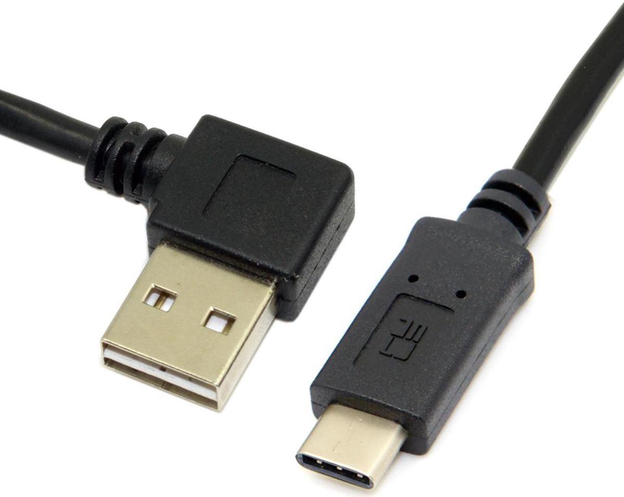 CYDZ Reversible USB-C Type C to USB 2.0 90 Degree Left & Right Angled Data Cable for Laptop & Tablet & Cell Phone