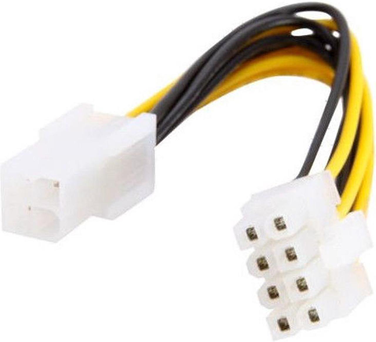 CYDZ 4Pin to 8Pin Power Cable Adapter for PC 4P to 8P CPU P4 to P8 Extension Cables Convertor Wire Cord 20cm for Mining BTC