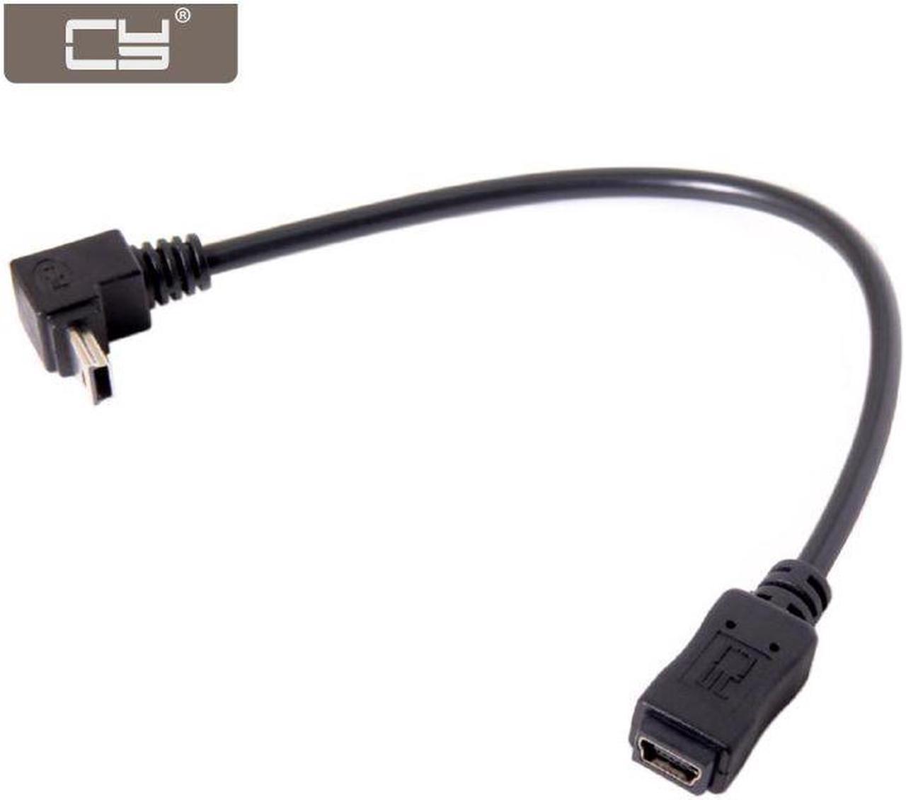 CYDZ  GPS Mini USB 5P 90D Down Direction Angled Male to 5P Female Extension Cable 0.2M