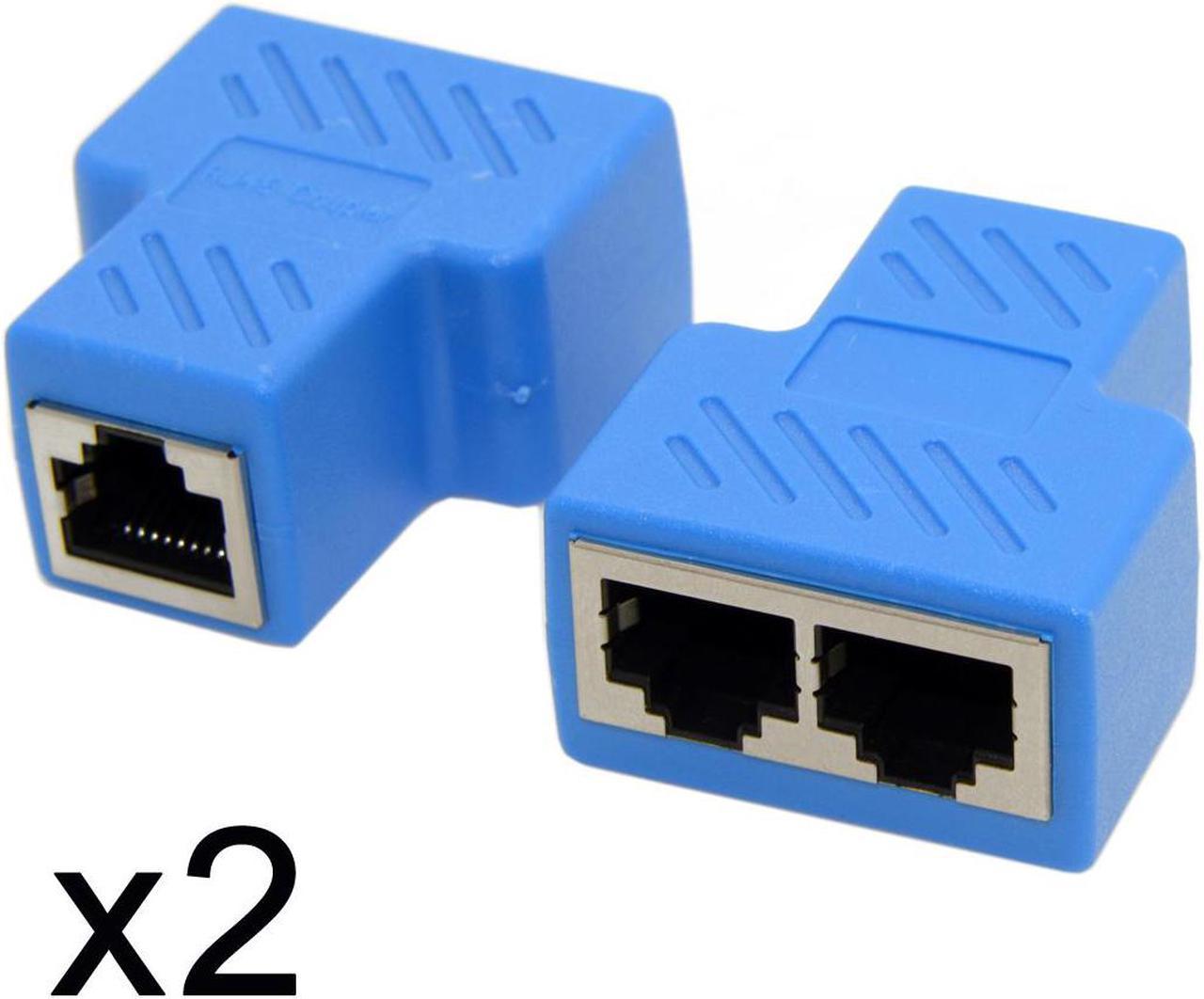 Dual RJ45 Splitter Network Ethernet Switcher Adapter to 2pcs STP UTP Cat6 RJ45 8P8C Plug