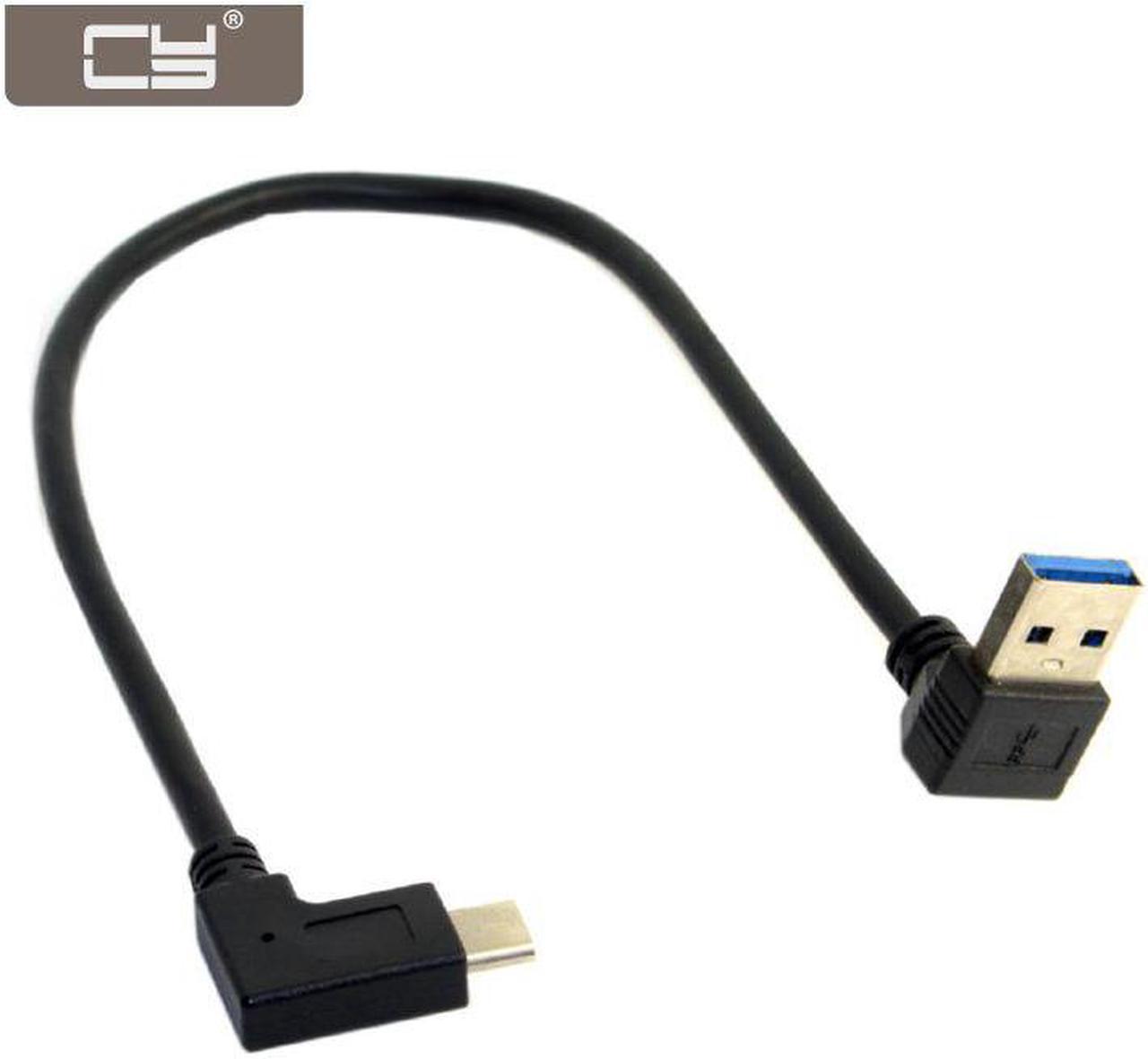 CYDZ  Reversible USB-C USB 3.1 Type C Angled to 90 Degree Down Angled A Male Data Cable for Laptop & Tablet & Mobile Phone 30cm