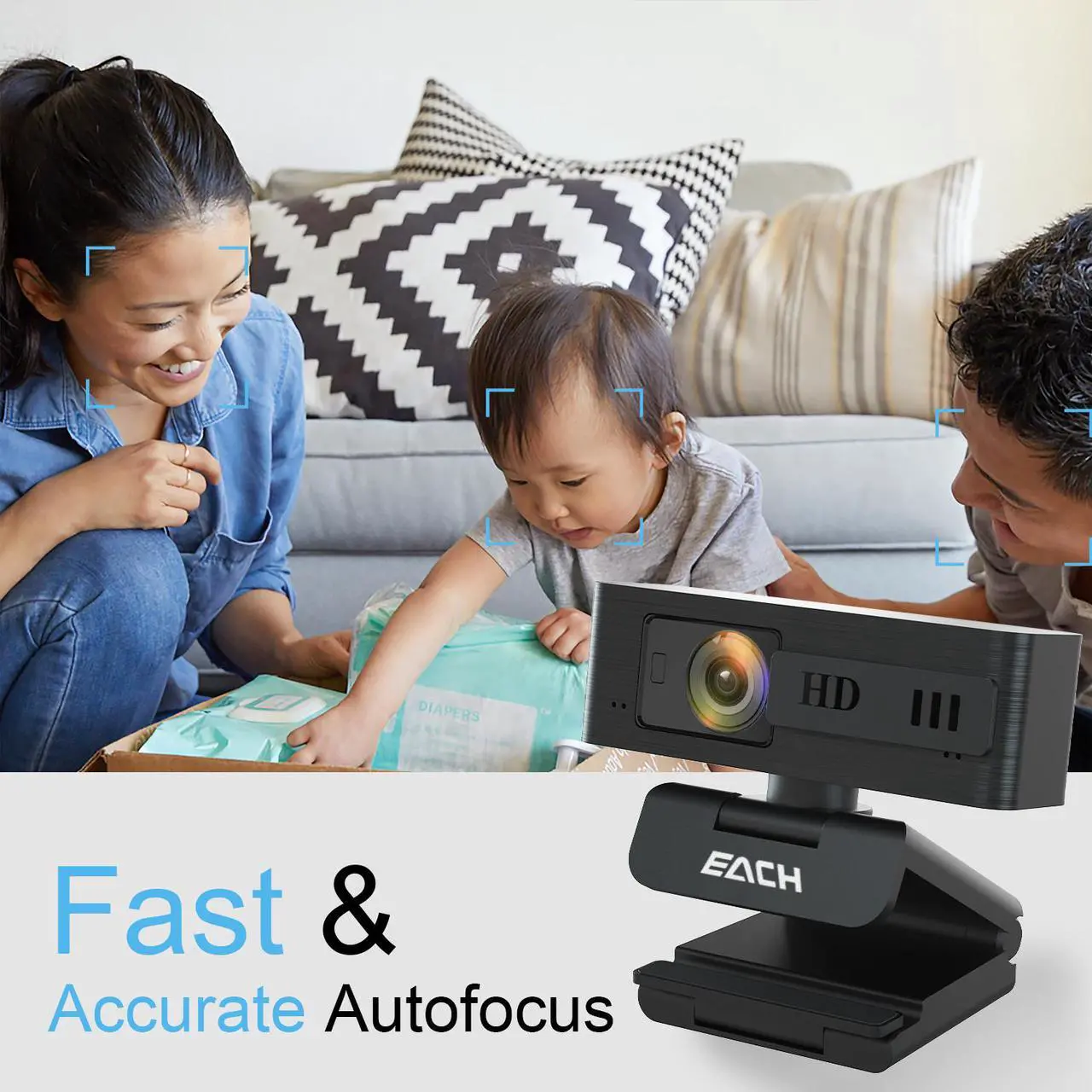 Alt view image 2 of 7 - Autofocus Webcam, HD 1080P Webcam, CA603 USB Camera with Webcam Cover, USB Webcam