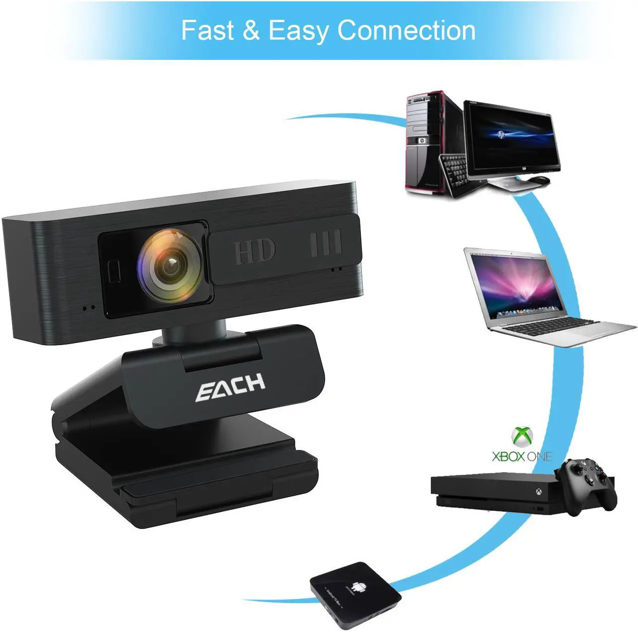 Alt view image 5 of 7 - Autofocus Webcam, HD 1080P Webcam, CA603 USB Camera with Webcam Cover, USB Webcam