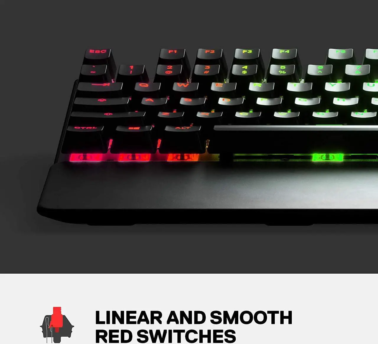 Alt view image 8 of 20 - SteelSeries 64636 Apex 7 TKL RGB Mechanical Gaming Keyboard (Red Switch)