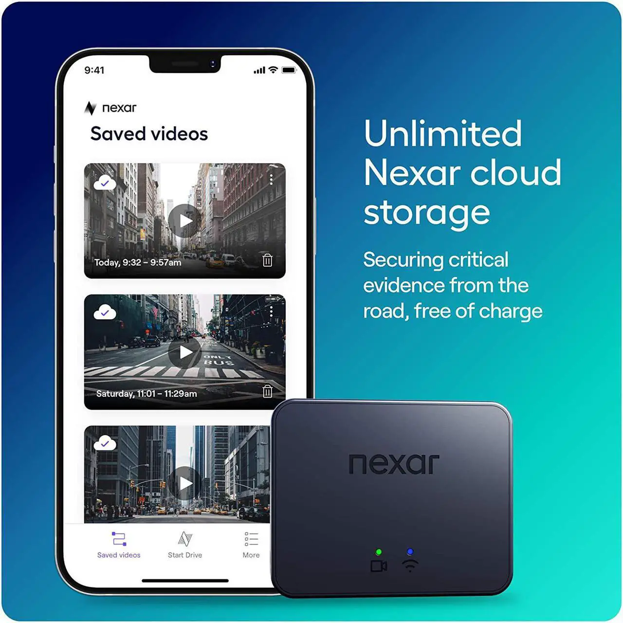Alt view image 4 of 7 - Nexar Beam GPS Dash Cam | HD Front Dash Cam | 2022 Model | 32 GB SD Card Included | Unlimited Cloud Storage | Parking Mode | WiFi