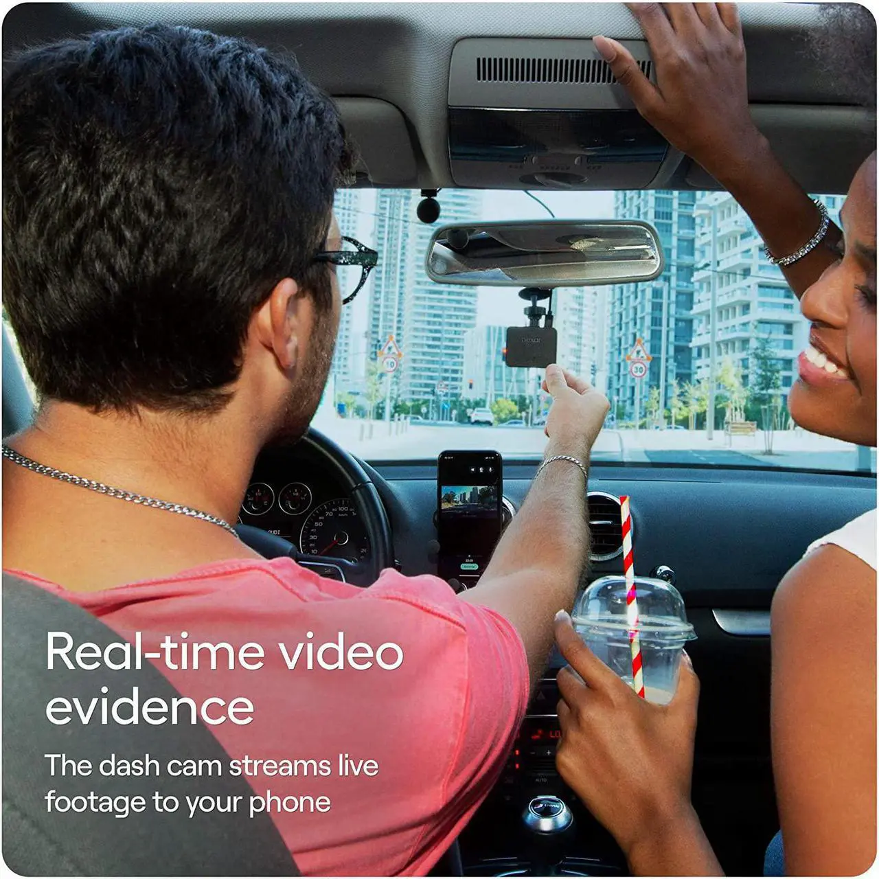 Alt view image 2 of 7 - Nexar Beam GPS Dash Cam | HD Front Dash Cam | 2022 Model | 32 GB SD Card Included | Unlimited Cloud Storage | Parking Mode | WiFi