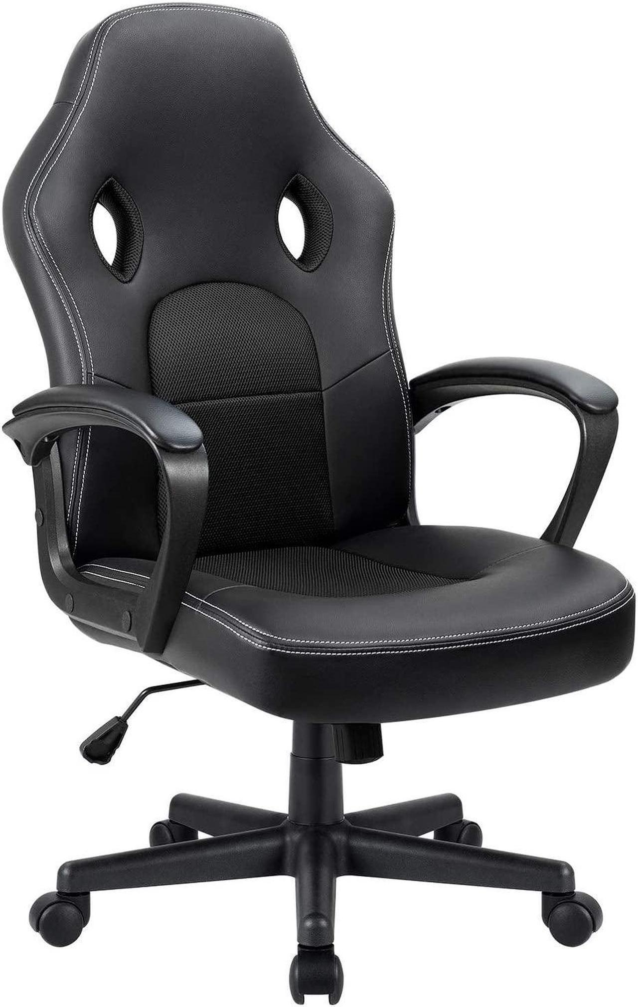 Main image of Furmax Gaming Chair Office Chair Leather Computer Desk Chair Racing Style Ergonomic Adjustable Swivel Task Chair with Lumbar Support and Arms (Black)