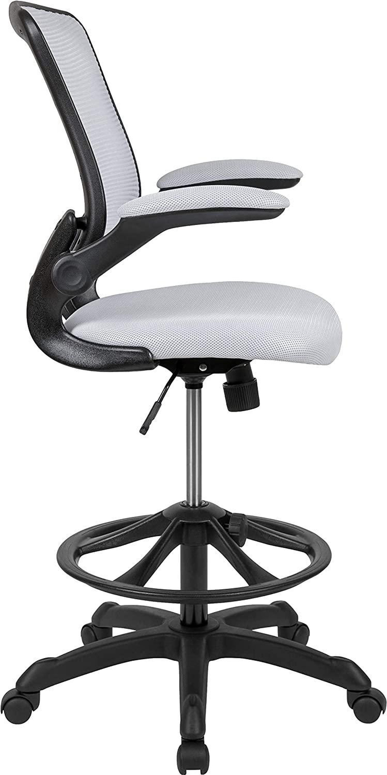 Flash Furniture Kale drafting chair with flip-up arms and foot ring