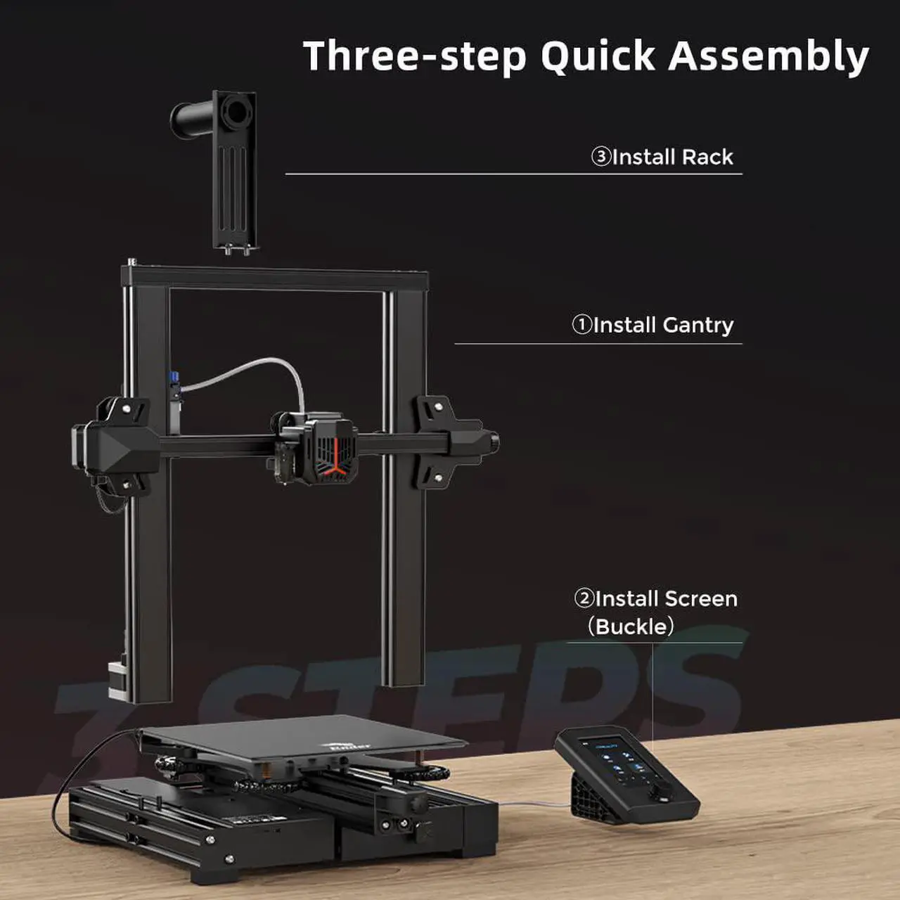 Alt view image 2 of 7 - Official Creality Ender 3 V2 Neo 3D Printer with CR Touch Auto Leveling Kit PC Spring Steel Platform Full-Metal Extruder, 95% Pre-Installed 3D Printers with Resume Printing and Model Preview Function