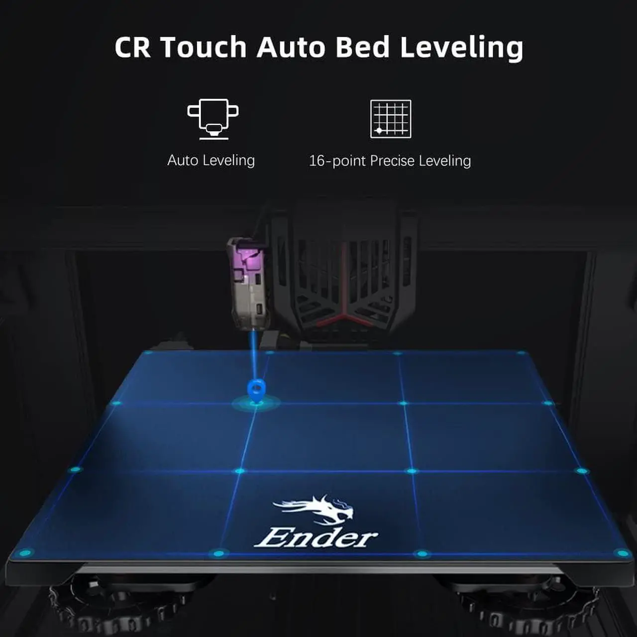 Alt view image 3 of 7 - Official Creality Ender 3 V2 Neo 3D Printer with CR Touch Auto Leveling Kit PC Spring Steel Platform Full-Metal Extruder, 95% Pre-Installed 3D Printers with Resume Printing and Model Preview Function