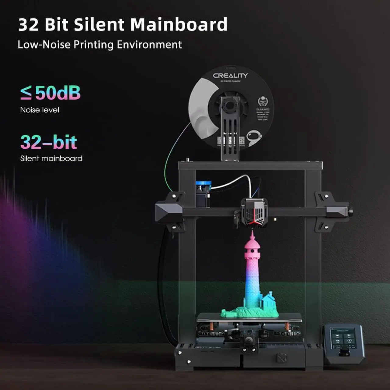 Alt view image 7 of 7 - Official Creality Ender 3 V2 Neo 3D Printer with CR Touch Auto Leveling Kit PC Spring Steel Platform Full-Metal Extruder, 95% Pre-Installed 3D Printers with Resume Printing and Model Preview Function