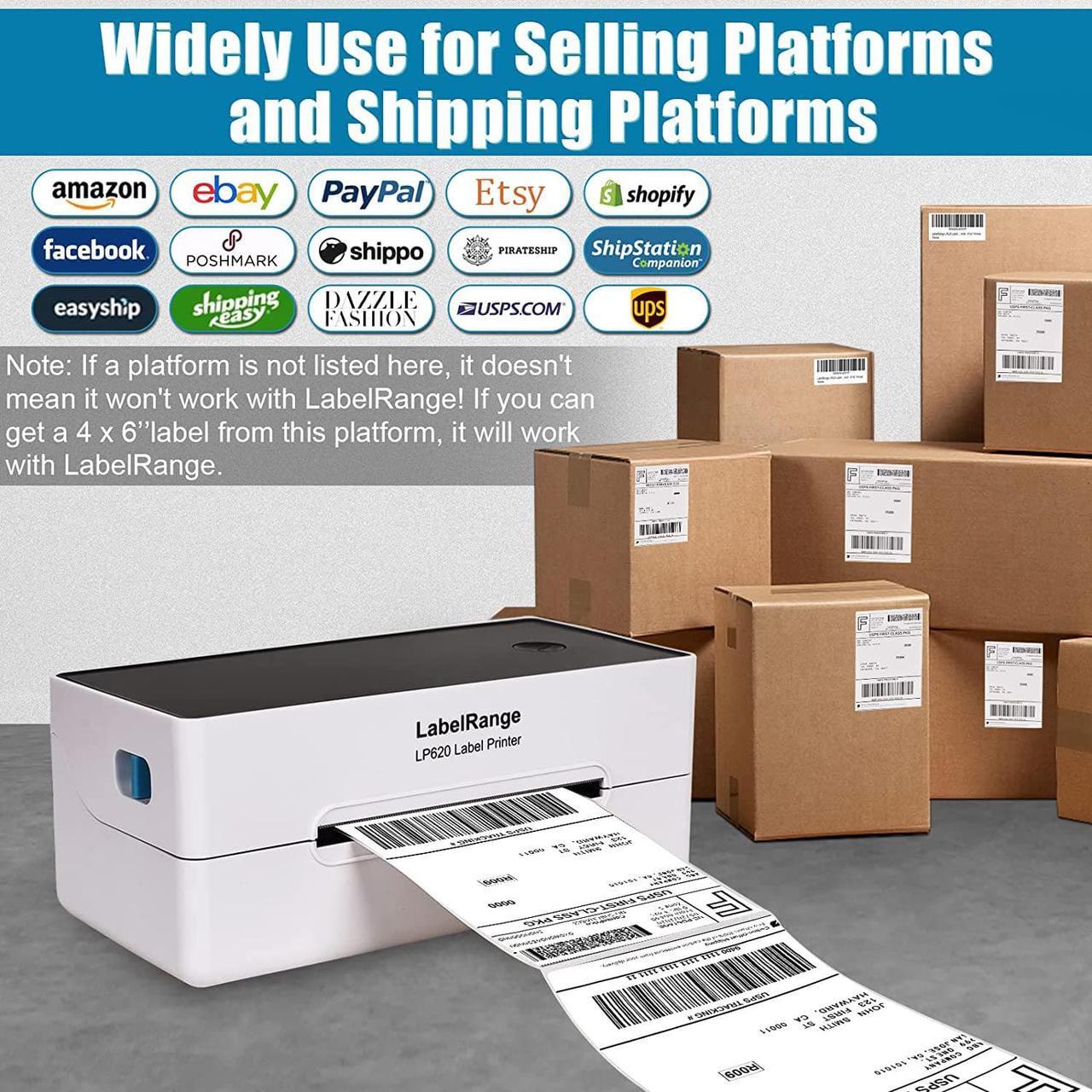 Alt view image 6 of 6 - LabelRange 300DPI High Resolution Thermal Label Printer - Commercial Grade Shipping Label Printer 4x6, Support  Ebay Paypal Shopify Etsy Shipstation and More on Windows, Mac and Linux System