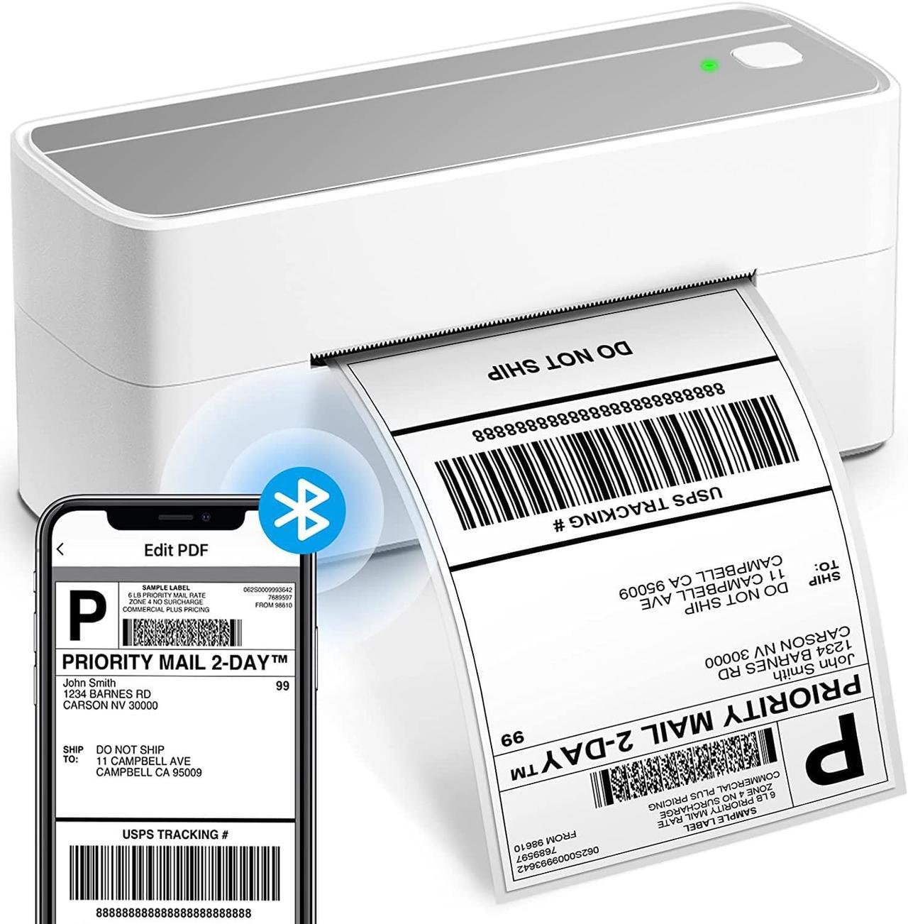 Bluetooth Thermal Shipping Label Printer - Portable Thermal Label Printer for Shipping Packages - Thermal Shipping Label Printer Wireless Label Makers, Compatible with USPS, Shopify