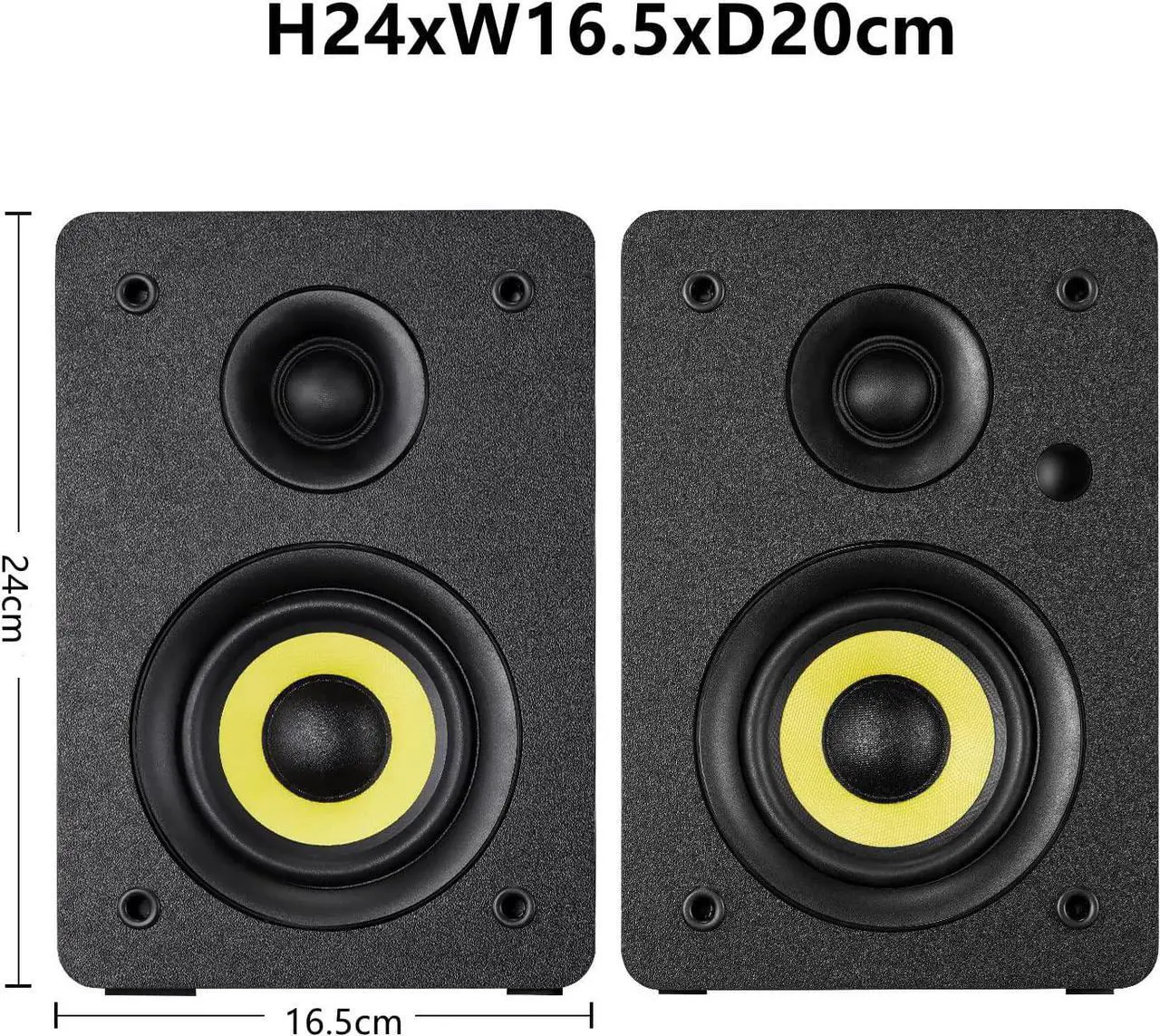 Alt view image 2 of 7 - SW206 80W Active Dual-Mode Bookshelf Speakers, 4inch Studio Monitor and HiFi Mode, Optical Coaxial TRS Aux Bluetooth 5.0 USB with 24bit DAC, for Home Music System Turntable TV PC Desktop, Black