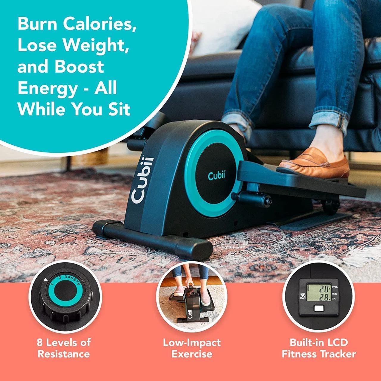 Alt view image 3 of 7 - Cubii JR1, Under Desk Elliptical, Under Desk Bike Pedal Exerciser, Seated Elliptical, Work from Home Fitness, Mini Elliptical Machines for Home Use, Cubii Exerciser for Seniors, Desk Exercise