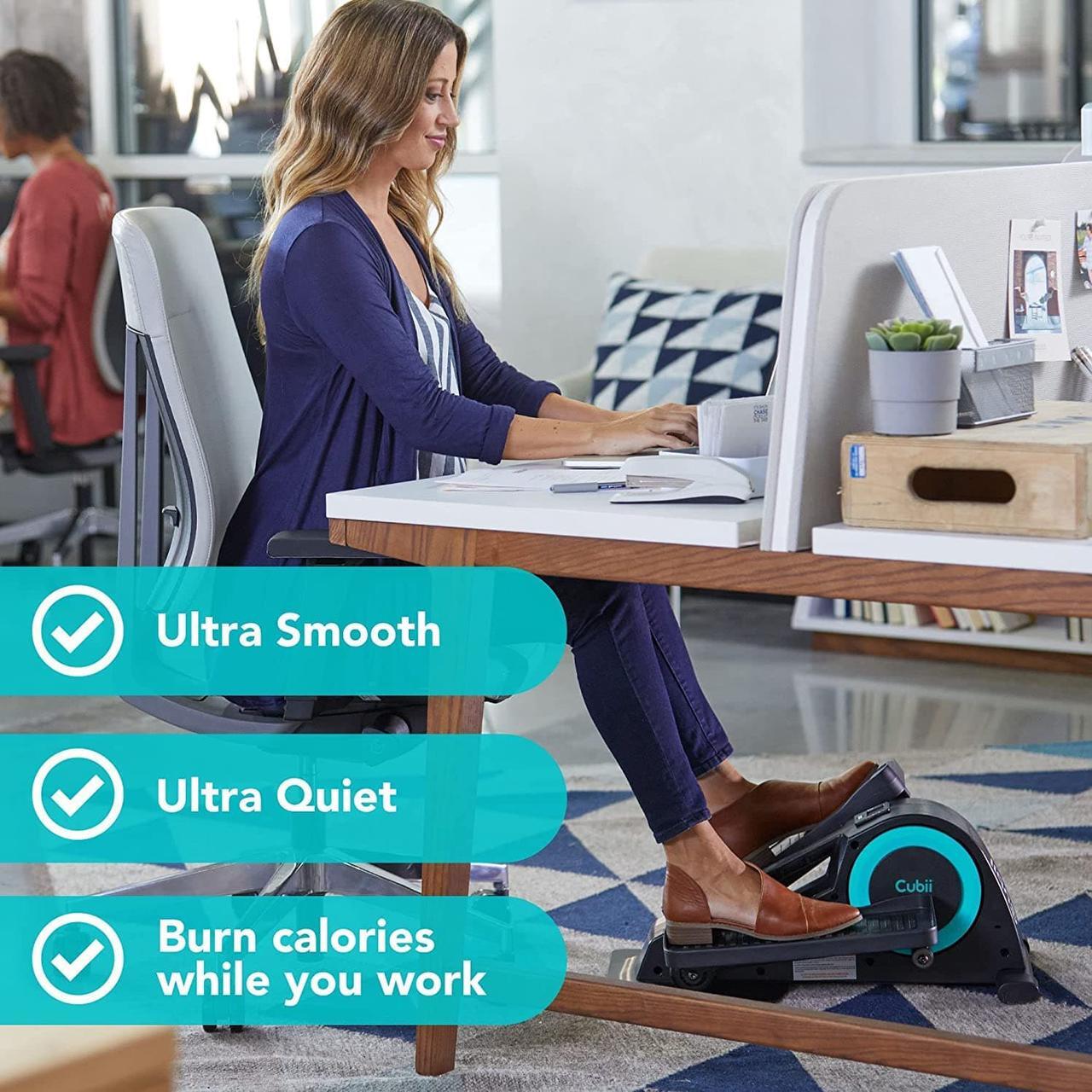 Alt view image 5 of 7 - Cubii JR1, Under Desk Elliptical, Under Desk Bike Pedal Exerciser, Seated Elliptical, Work from Home Fitness, Mini Elliptical Machines for Home Use, Cubii Exerciser for Seniors, Desk Exercise