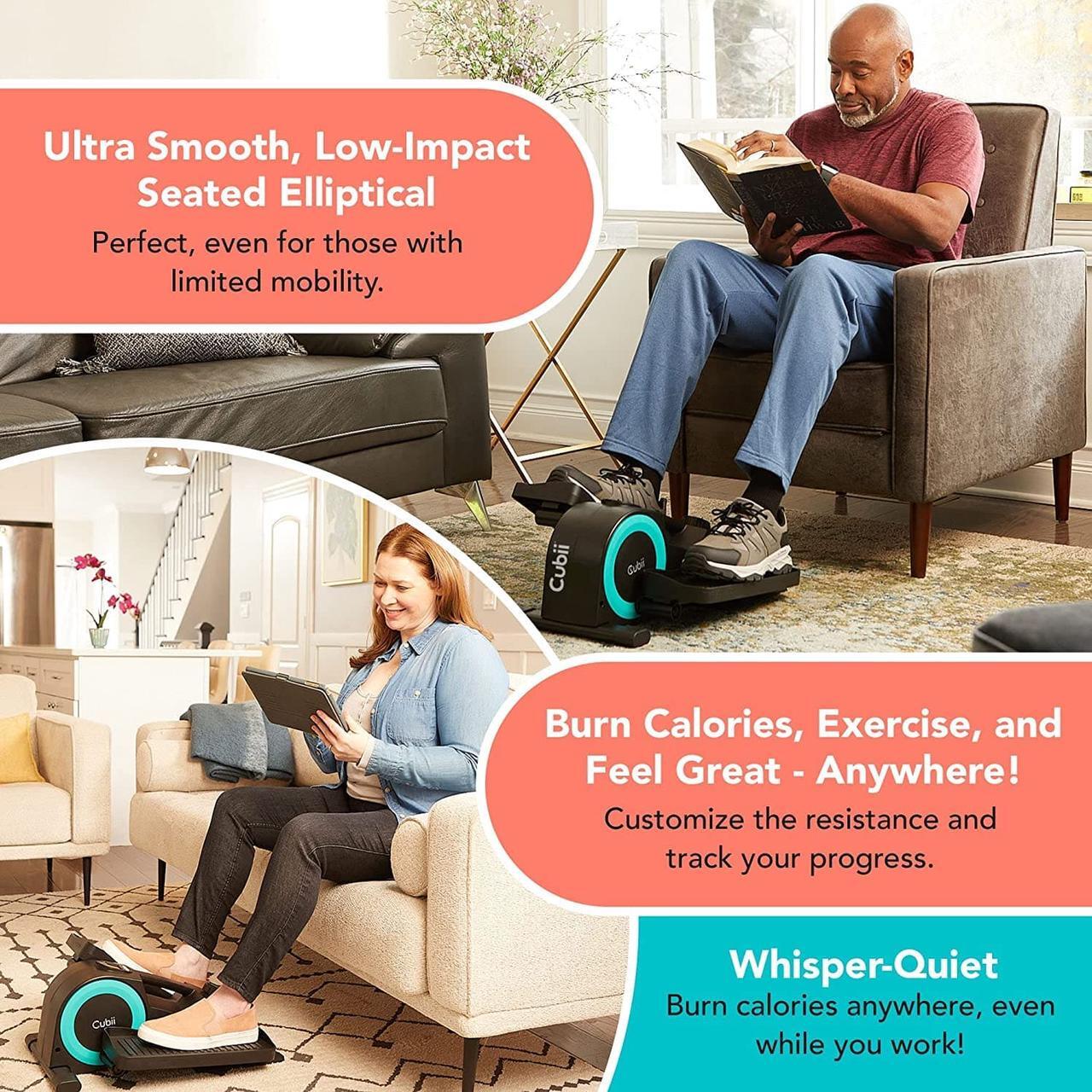 Alt view image 4 of 7 - Cubii JR1, Under Desk Elliptical, Under Desk Bike Pedal Exerciser, Seated Elliptical, Work from Home Fitness, Mini Elliptical Machines for Home Use, Cubii Exerciser for Seniors, Desk Exercise