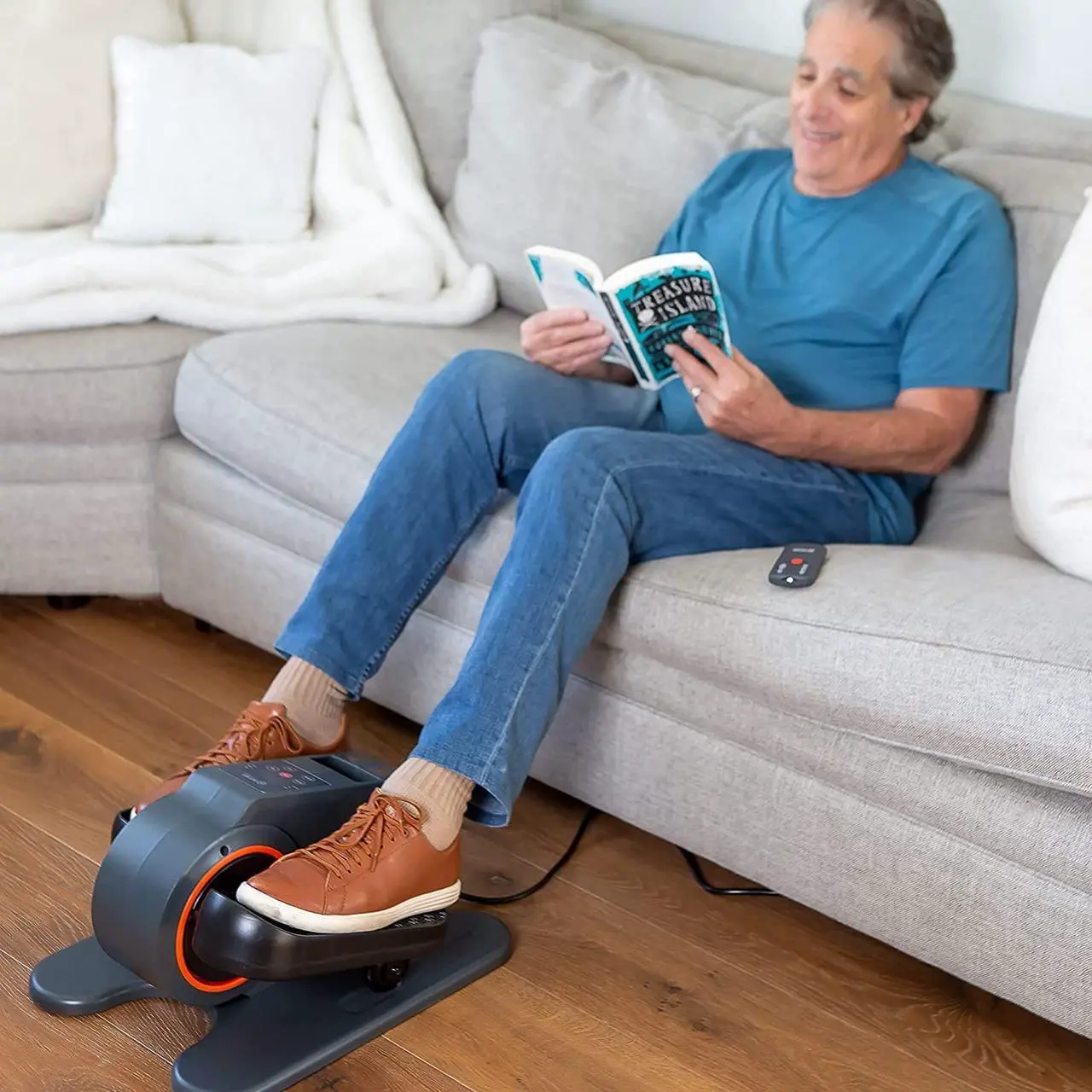 Alt view image 6 of 6 - SITFIT, Sit Down and Cycle! Powered Foot Pedal Exerciser for Seniors, Under Desk Elliptical Exercise Bike, Leg Exerciser While Sitting. Peddler Exerciser Mini Bike, Portable Rehabilitation Equipment.