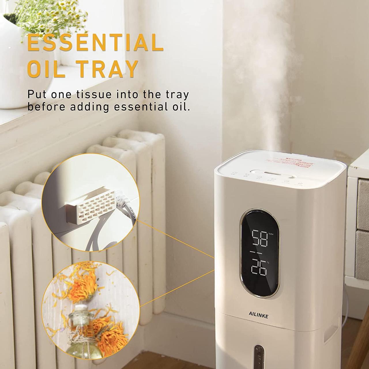 Alt view image 5 of 6 - Humidifiers for Bedroom Large Room, AILINKE 2.1Gal/8L Humidifiers for Home Large Ultrasonic Top Fill Humidifier with 3 Speed Humidistat for Baby Kids Adults Yoga Sleep