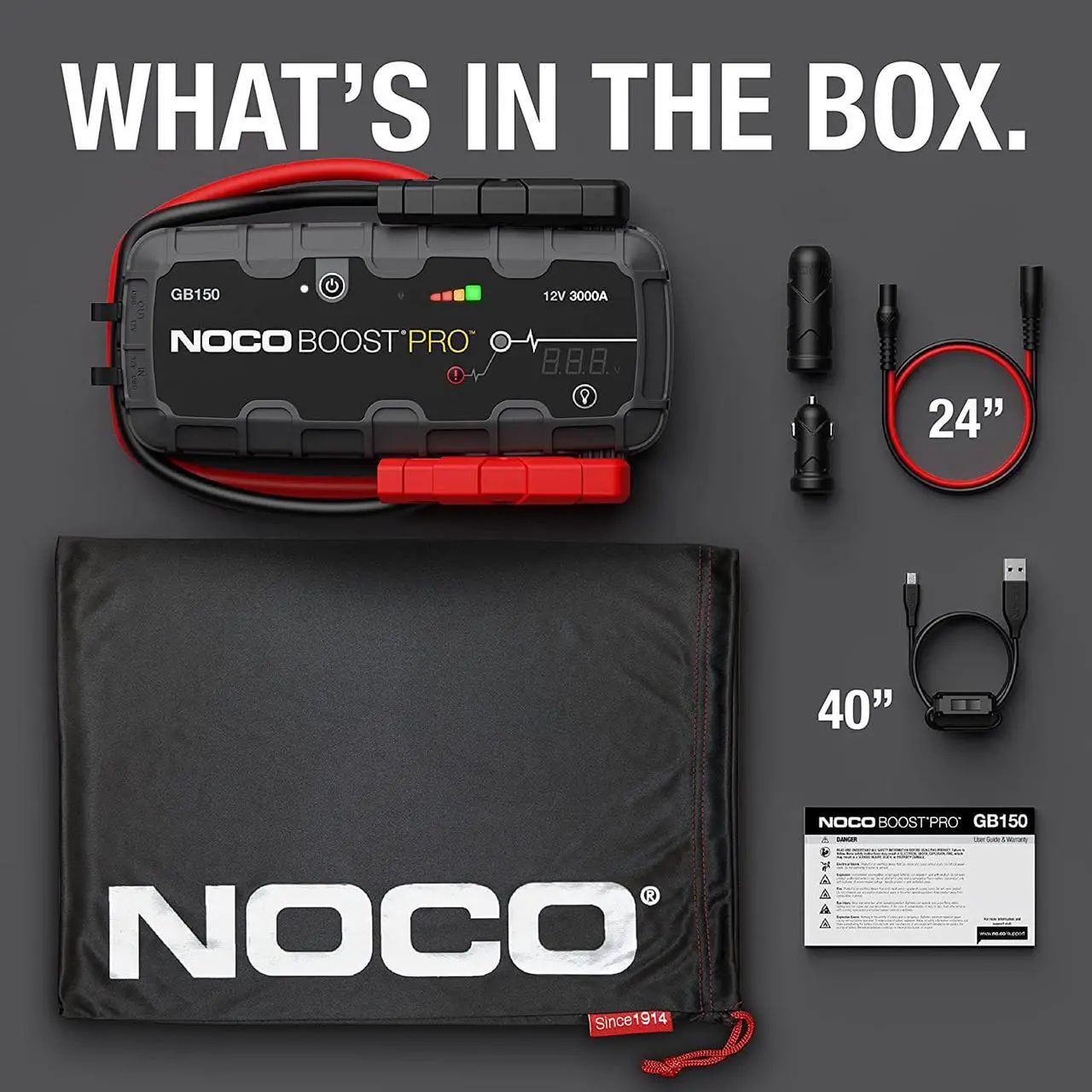Alt view image 6 of 7 - NOCO Boost Pro GB150 3000A UltraSafe Car Battery Jump Starter, 12V Jump Starter Battery Pack, Battery Booster, Jump Box, Portable Charger and Jumper Cables for 9.0L Gasoline and 7.0L Diesel Engines