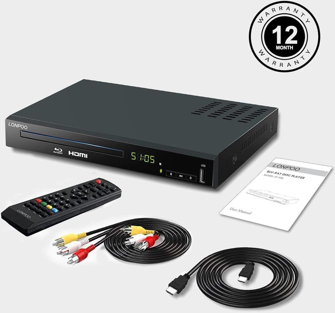 Alt view image 7 of 7 - Blu Ray DVD Player,Full HD Blu-ray Disc Player with Metal Enclosure,Easy Hook Up and User Friendly, 1080P Home Theater DVD Player with HDMI Output, Support HDD and USB Playback