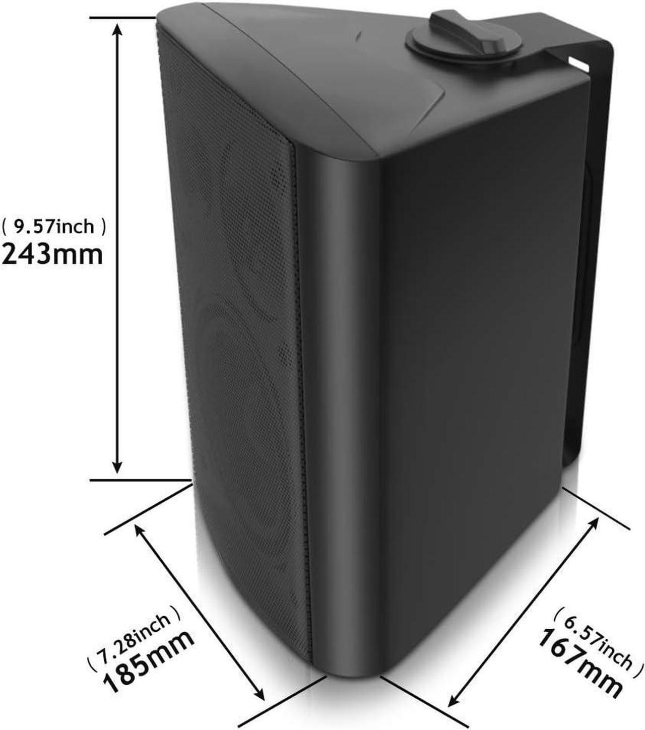 Alt view image 7 of 7 - 5.25 Inch Outdoor Speakers with Bluetooth Stereo Amplifier Receiver | All-Weather Durability | Broad Sound Coverage | Speed-Lock Mounting System (Black)