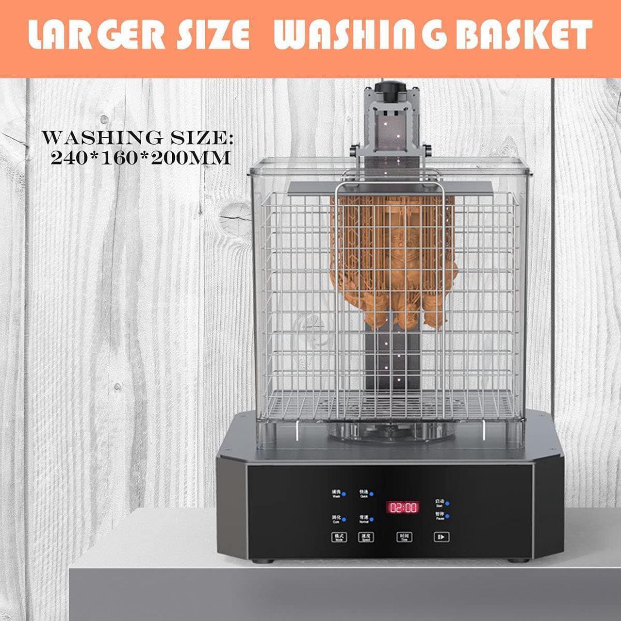 Alt view image 3 of 6 - Creality UW-02 Wash and Cure Station Upgraded 10.1 inch Washing Curing 2 in 1 Machine for Resin 3D Printer Rotary Turntable Bucket 9.5x6.3x7.9 inch LCD SLA Models Dual-Band UV Lamp Bead Strip 360°