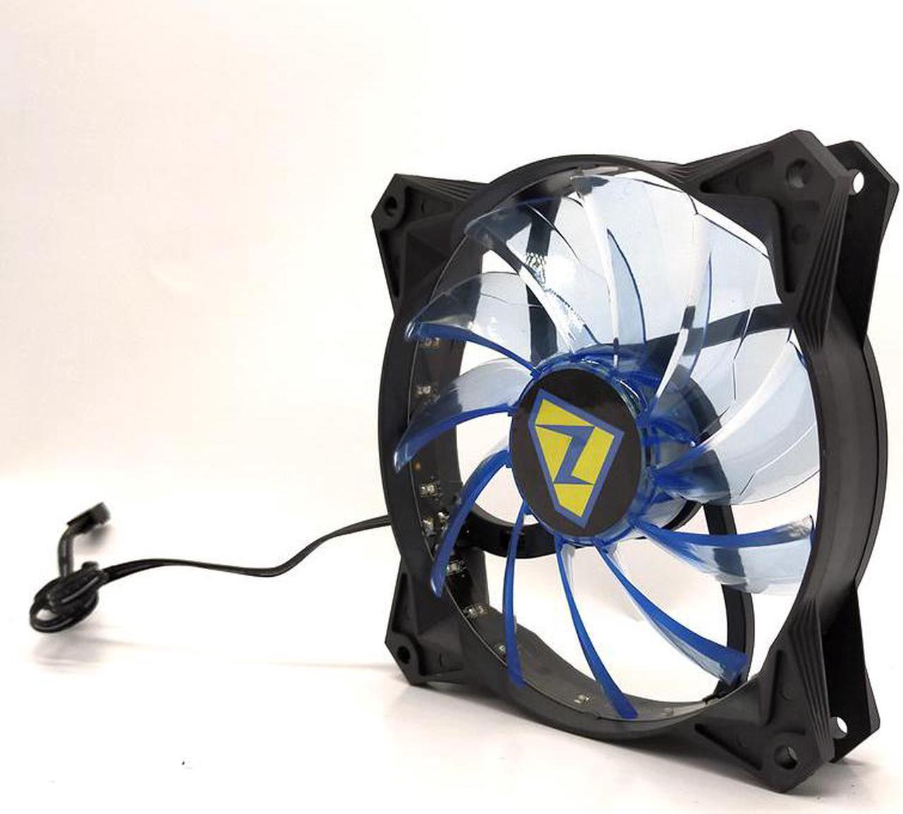 Alt view image 3 of 4 - 12025 Transparent Light-Emitting 12v 15 Blue Lights Computer Shadow Chassis Wind Fan 12CM Ultra-Quiet