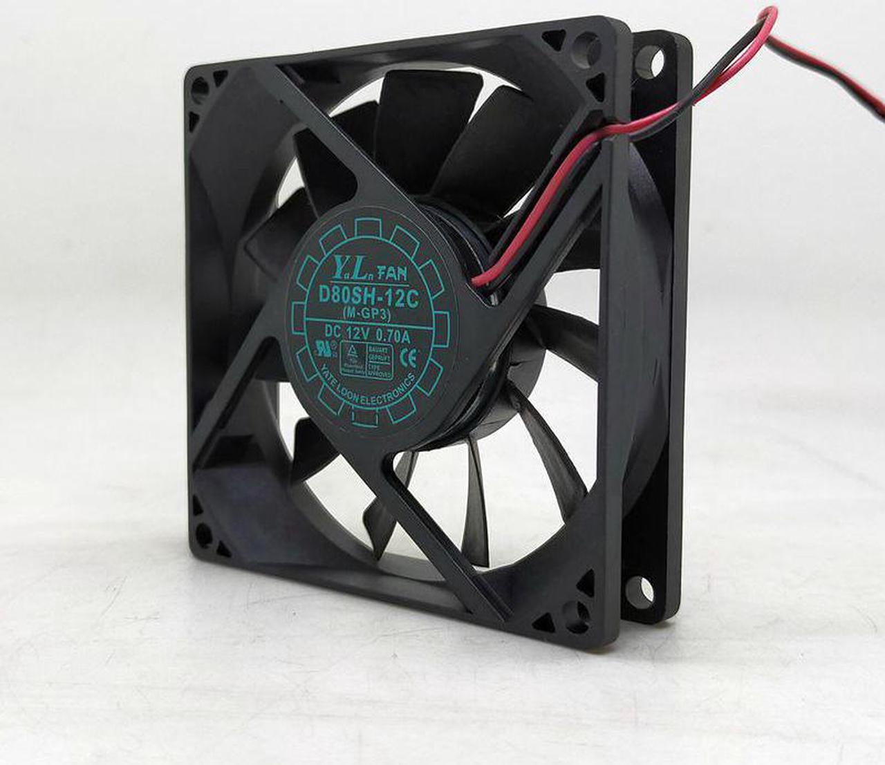 8020 12V Two-Wire Max Airflow Rate Power Supply Cases Cooling Fan D80SH-12C 8CM Ultra-Quiet