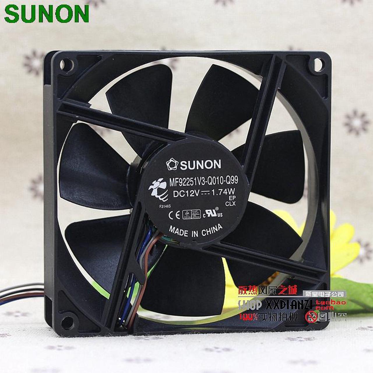 For Sunon 9225 12V MF92251V3-Q010-Q99 92*92*25MM 12V 1.74W 4 line heat sink fan