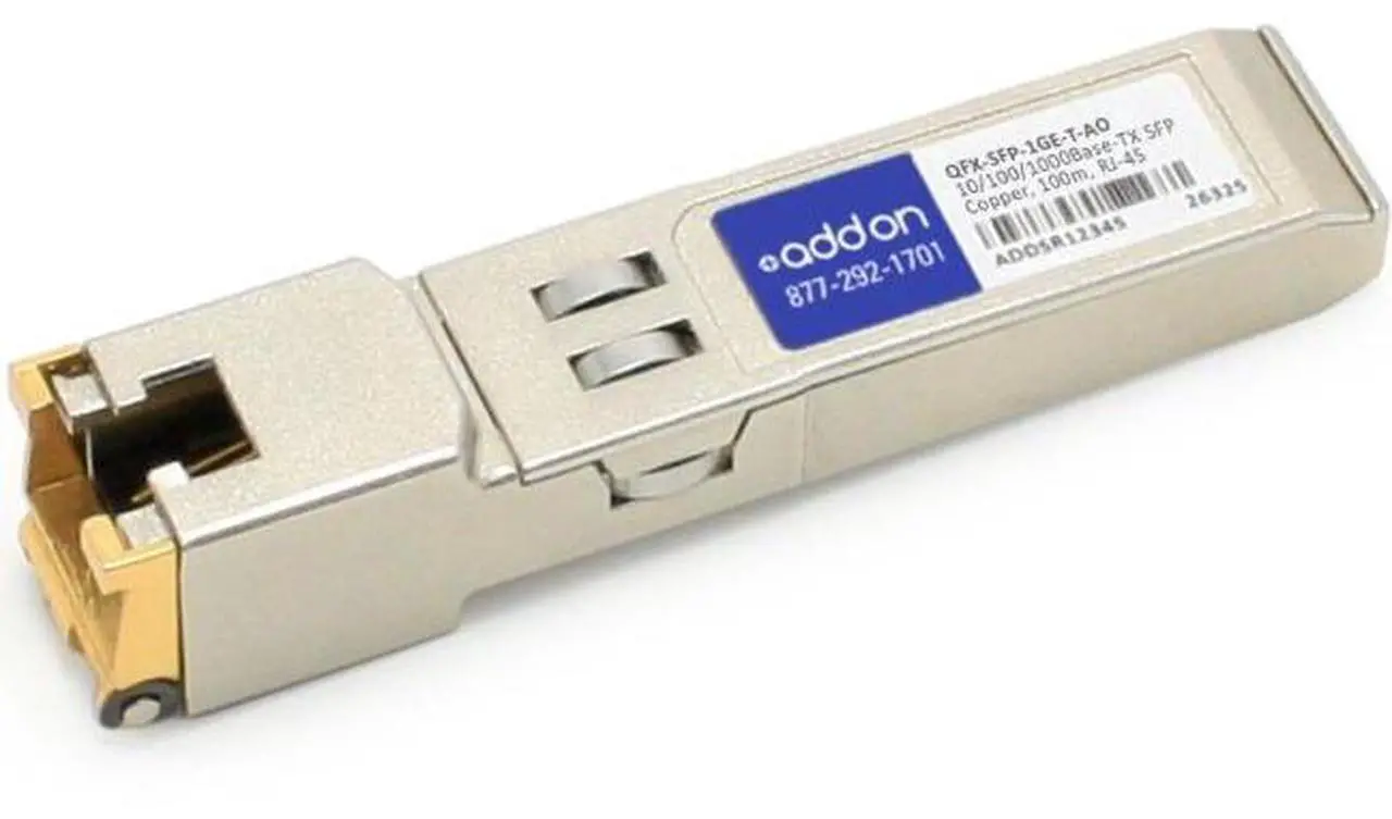 Alt view image 8 of 14 - AddOn Juniper Networks QFX-SFP-1GE-T Compatible 1000Base-TX SFP Transceiver (Copper, 100m, RJ-45)