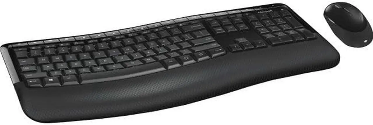 Alt view image 5 of 6 - Microsoft Wireless Comfort Desktop 5050 with AES - Keyboard and Mouse Combo: Multi-Media, Ergonomic, Microsoft Wireless Mouse and Keyboard with Bluetooth (French)