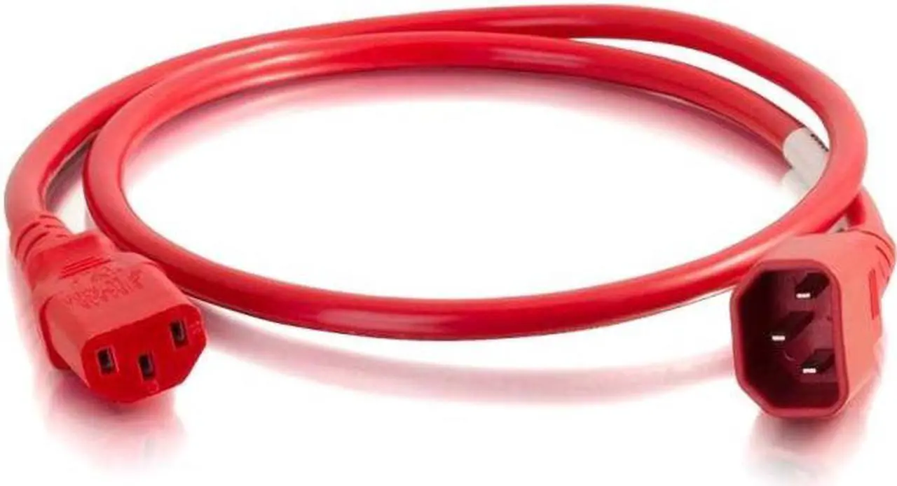 Alt view image 5 of 8 - C2G 17487 18 AWG Power Cord - C14 to C13, Red (3 Feet, 0.91 Meters)