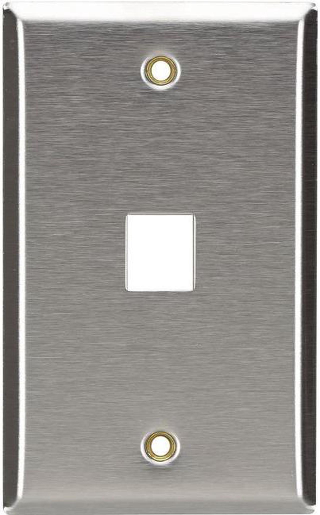 Alt view image 3 of 7 - Black Box Keystone Wallplate - Stainless Steel Single-Gang 1-Port
