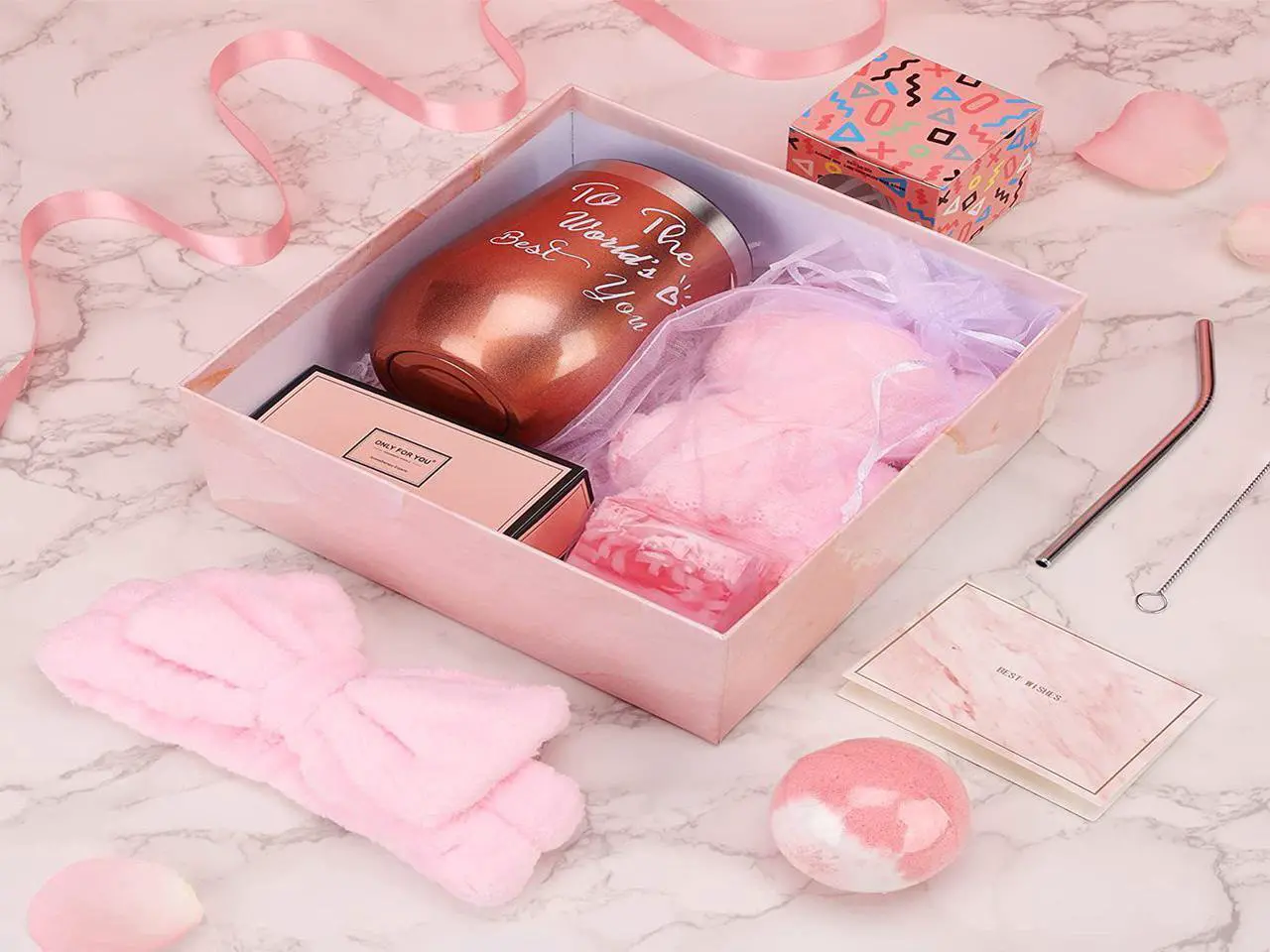 Alt view image 6 of 6 - Best Birthday Gifts for Women, Relaxing Spa Gift for Women, Perfect Christmas Gift Basket, Unique Happy Birthday Bath Set Gift Box for Her Mom Sister Best Friend