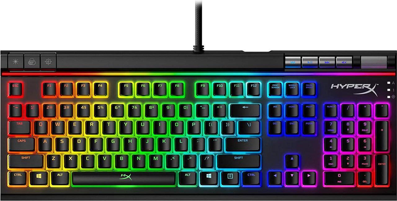 HyperX Alloy Elite 2 Mechanical Gaming Keyboard, Software-Controlled Light & Macro Customization, ABS Pudding Keycaps, Media Controls, RGB LED Backlit - Linear Switch, HyperX Red