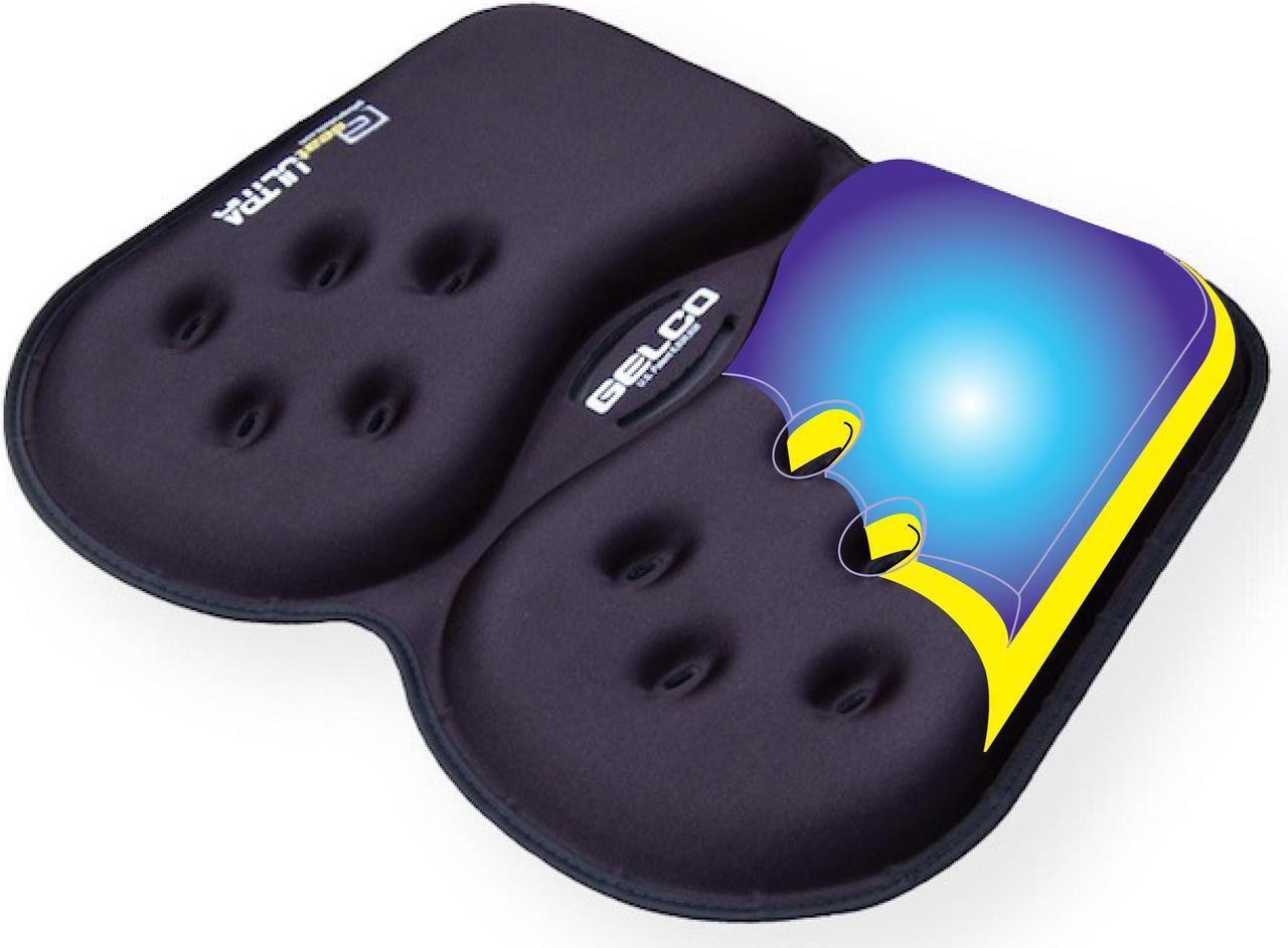 Main image of GSeat Ultra Orthopedic Gel and Foam Seat Cushion (Black) – for Coccyx, Back, Tailbone, Prostate, Postnatal, and Sciatica Pain/Discomfort – Office, Car, Chair, Travel