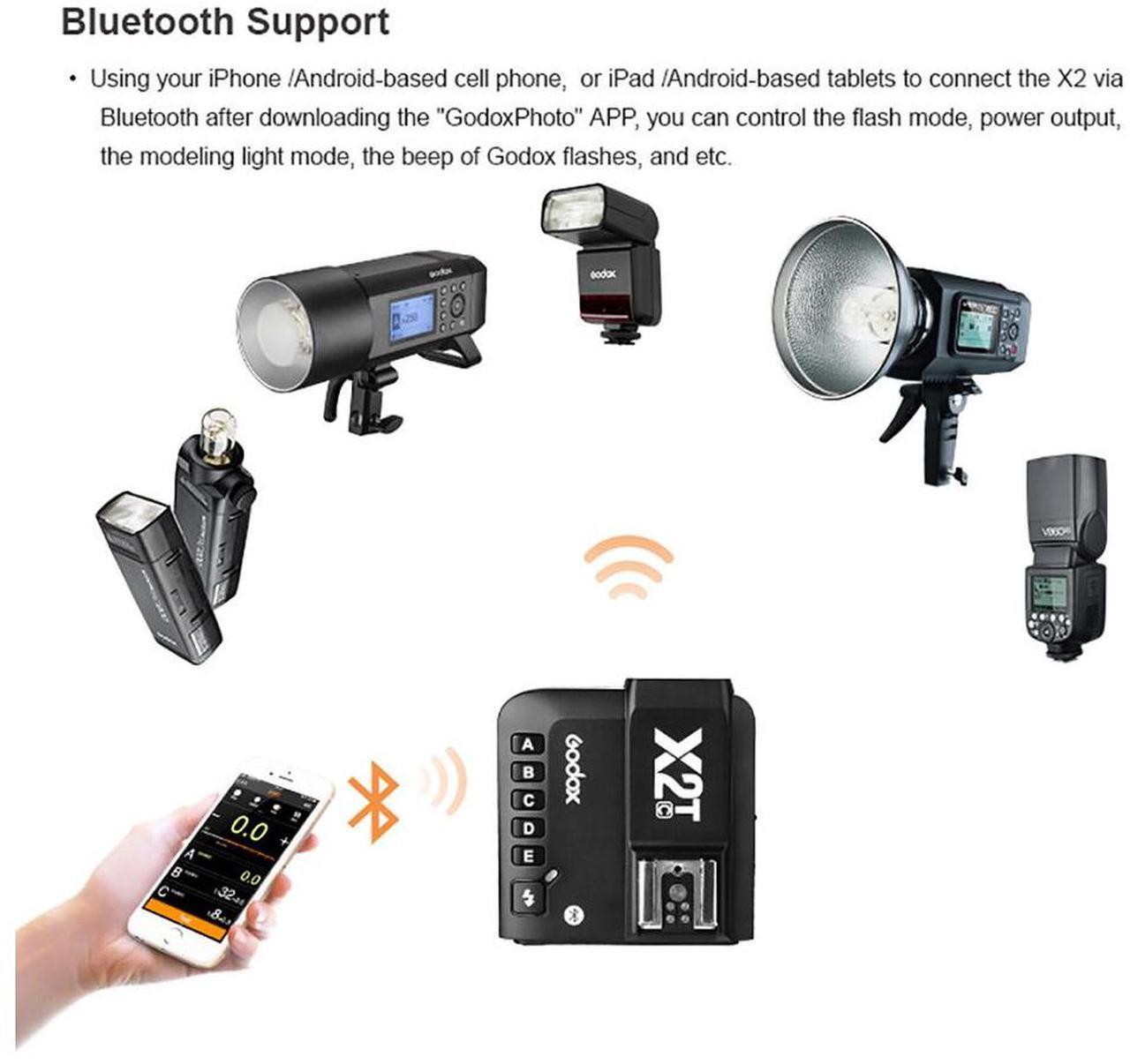 Alt view image 7 of 7 - Godox X2T-C TTL 2.4G BT Transmitter Trigger For Canon Camera Speedlite Studio Camera Flash Video Light TT685C V860II-C V850II AD200 AD300Pro AD100Pro